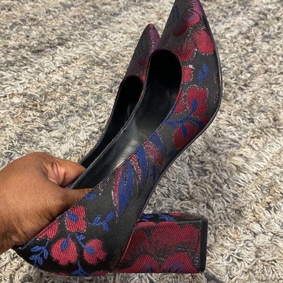 Mark Fisher pointed toe square block heel fabric upper leather sole size 8.5. - Picture 12 of 12